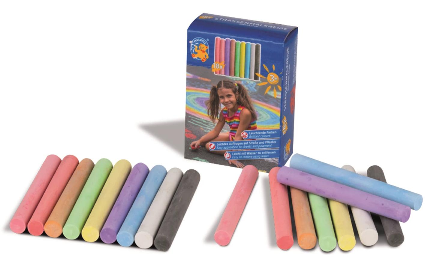 Pustefix Abenteuerschablone mit 18 Strassenkreiden