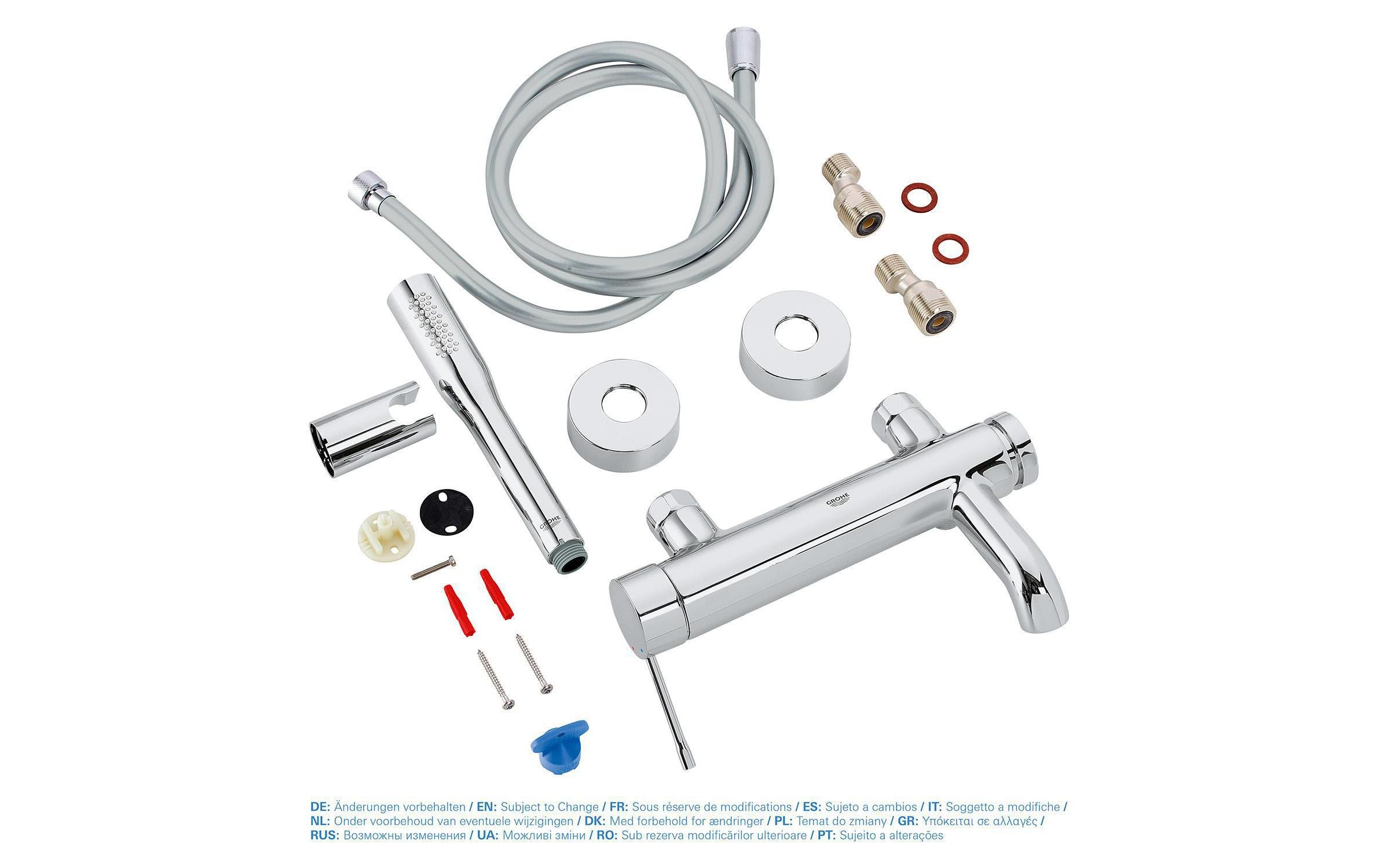 GROHE Badewannenarmatur Essence 1/2, Chrom, mit Handbrause