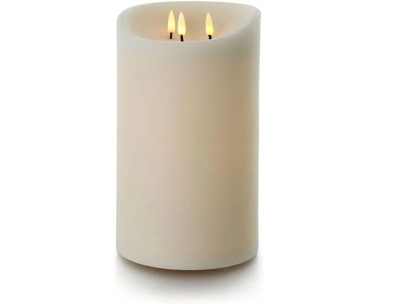 balthasar LED Outdoor Echtwachskerze, Creme