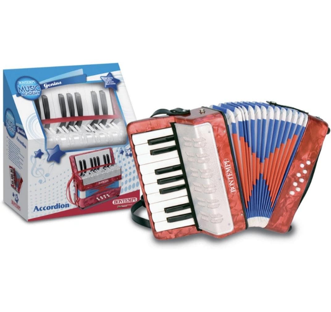 Bontempi Musikinstrument Akkordeon 17 Tasten (C-E) und Halbtöne