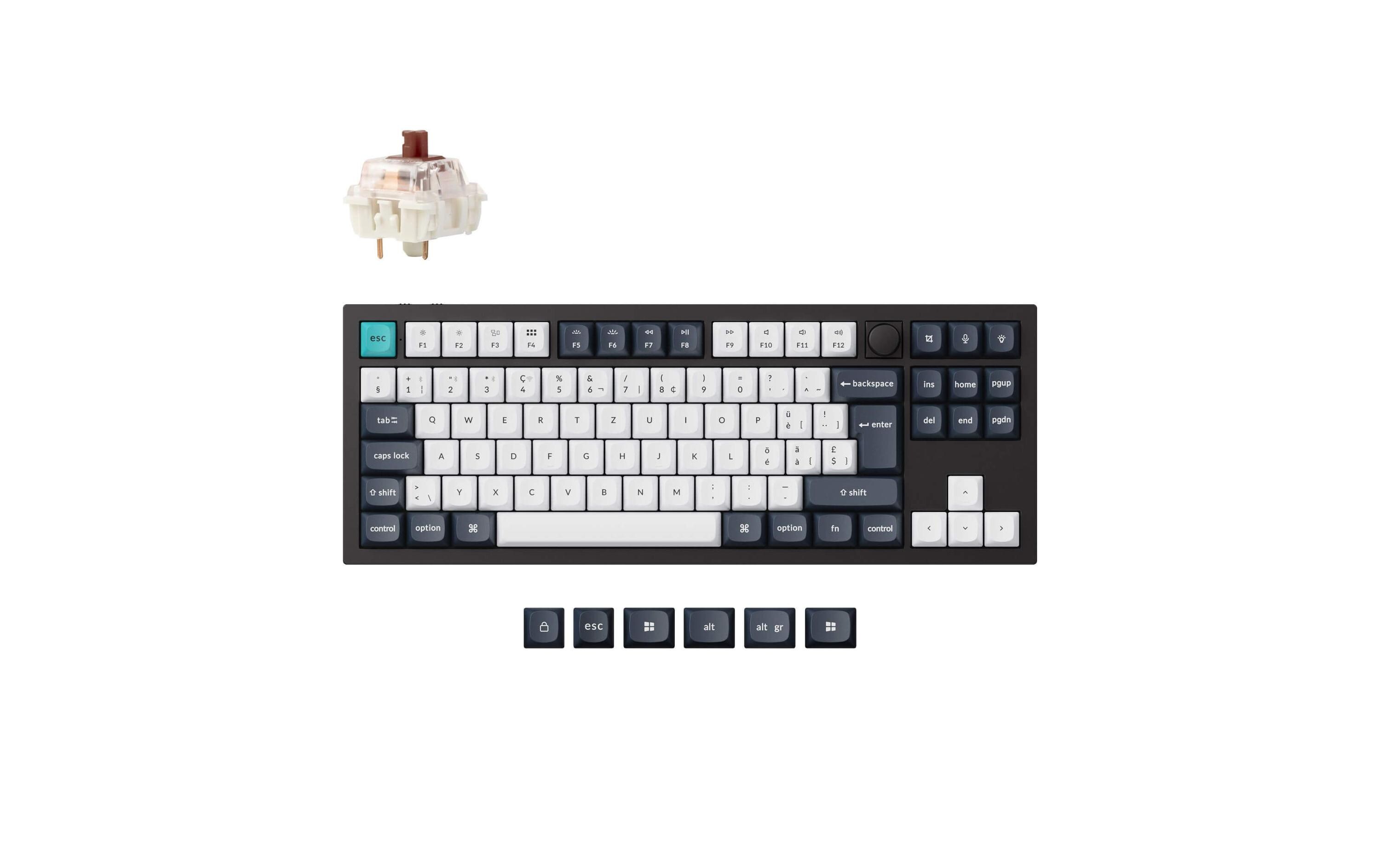 Keychron Gaming-Tastatur Q3 Max Black QMK Brown Switch Keychron Gaming-Tastatur Q3 Max Black QMK Brown Switch