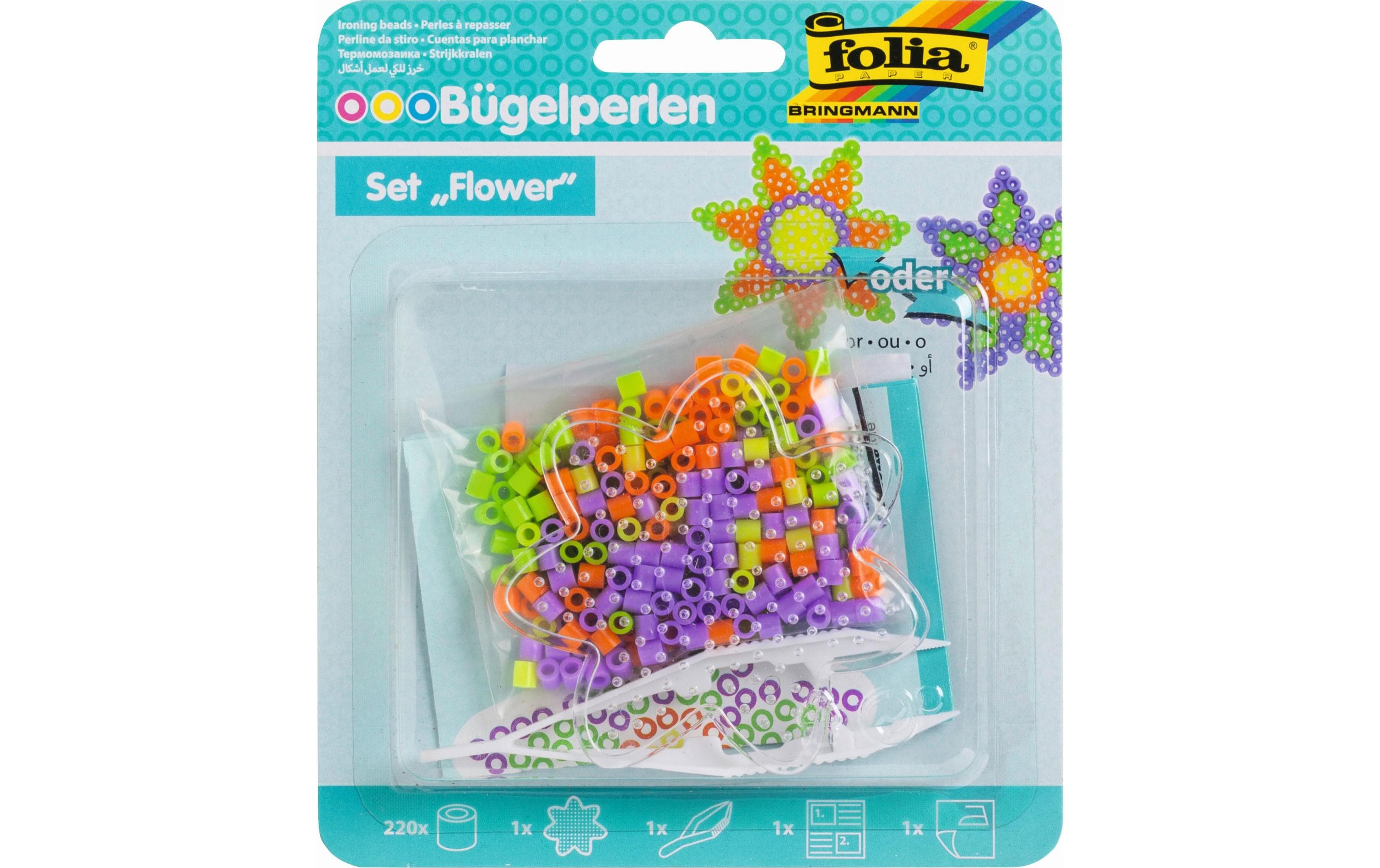 Folia Bügelperlen-Set Flower Mehrfarbig Folia Bügelperlen-Set Flower Mehrfarbig