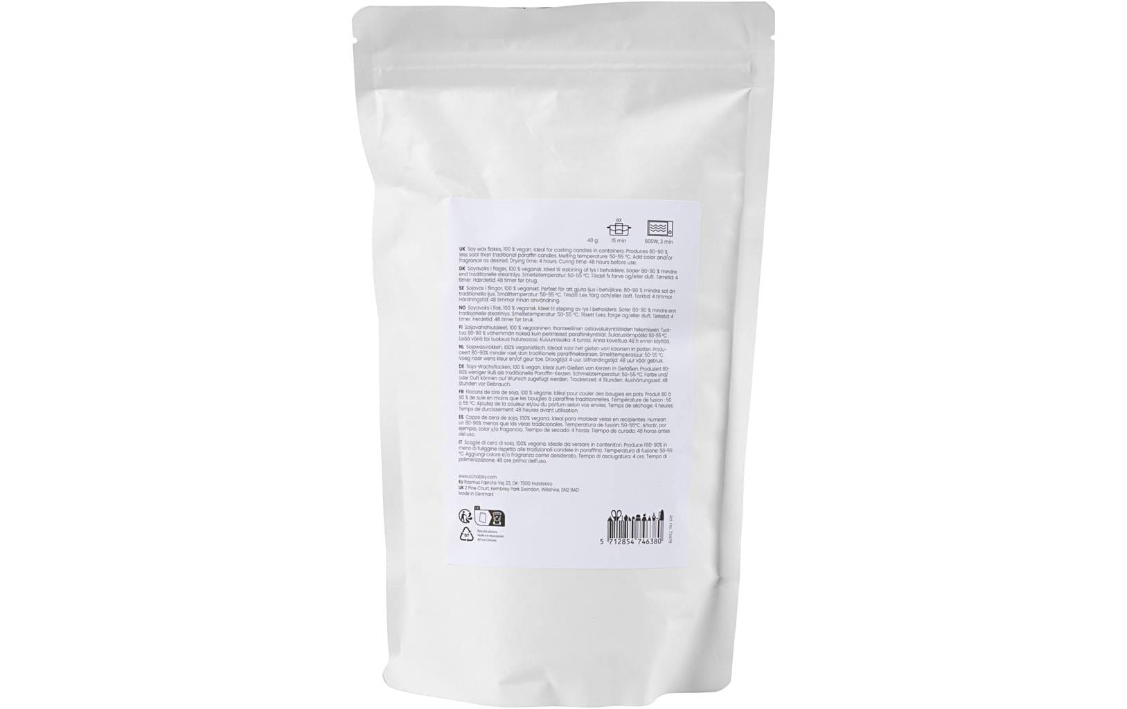 Creativ Company Wachs Soja Flocken, Creme, für Gefässe, 500 g