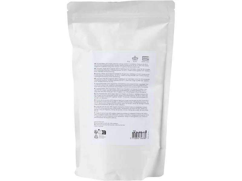 Creativ Company Wachs Soja Flocken, Creme, für Gefässe, 500 g