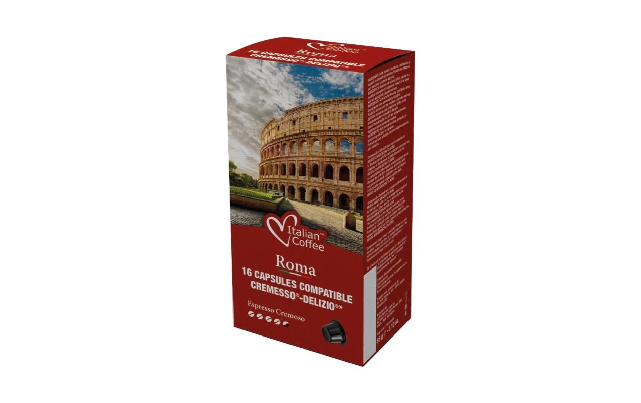 Italian Coffee Kaffeekapseln Delizio Romano Cremesso 16 Stück