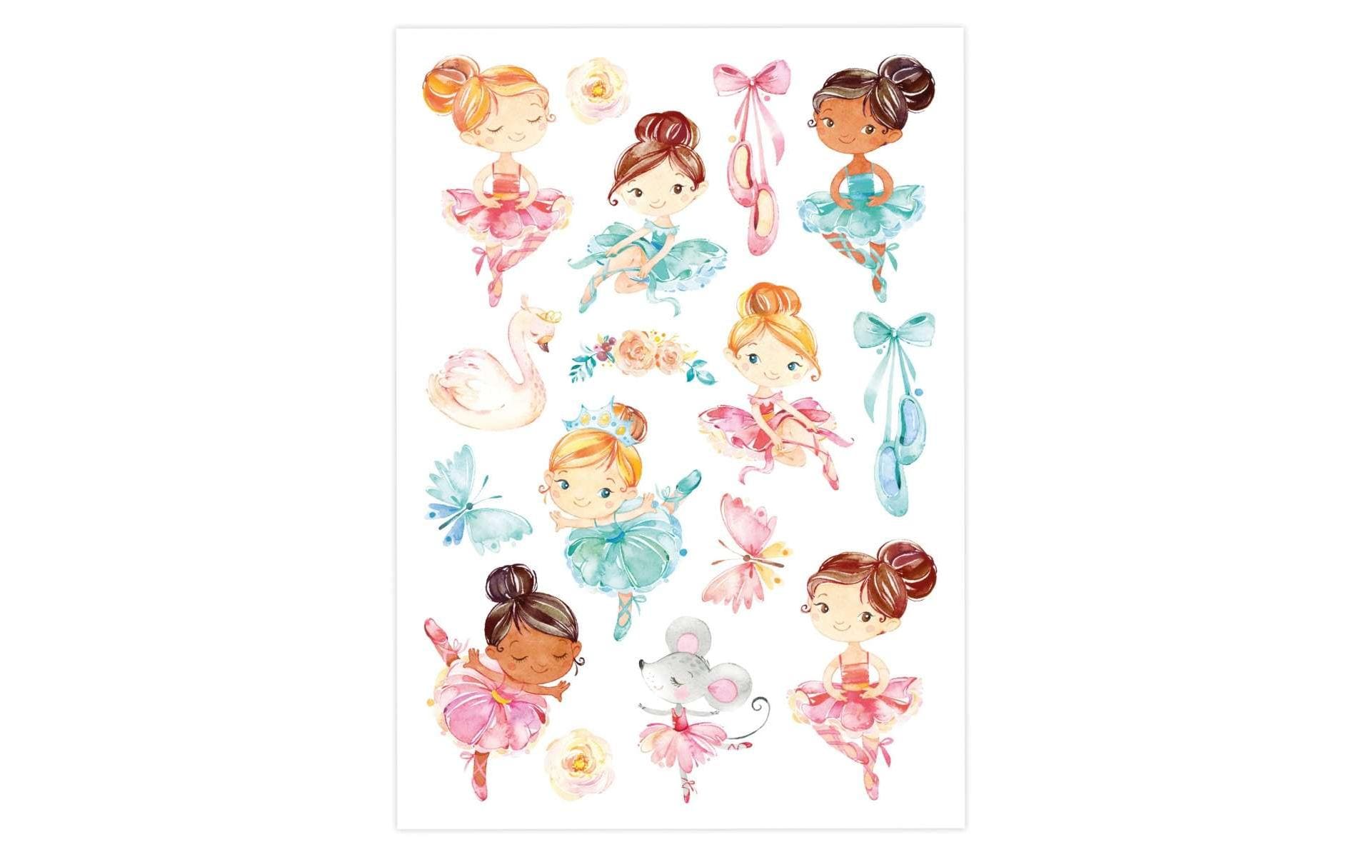 Papierdrachen Tattoo Set Einhorn, Meerjungfrau, Prinzessin