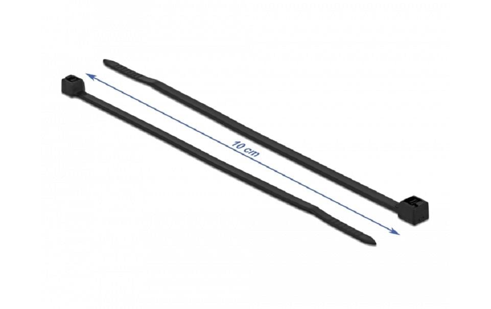 Delock Kabelbinder Schwarz 100 mm x 2.5 mm, 100 Stück