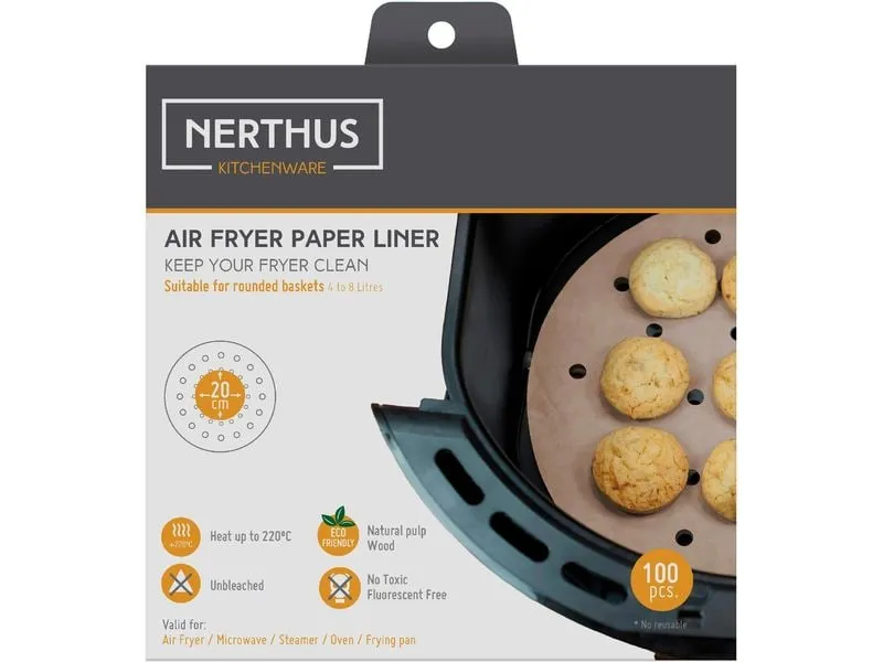 Nerthus Rundes Backpapier für Airfryer gelocht 100 Stück