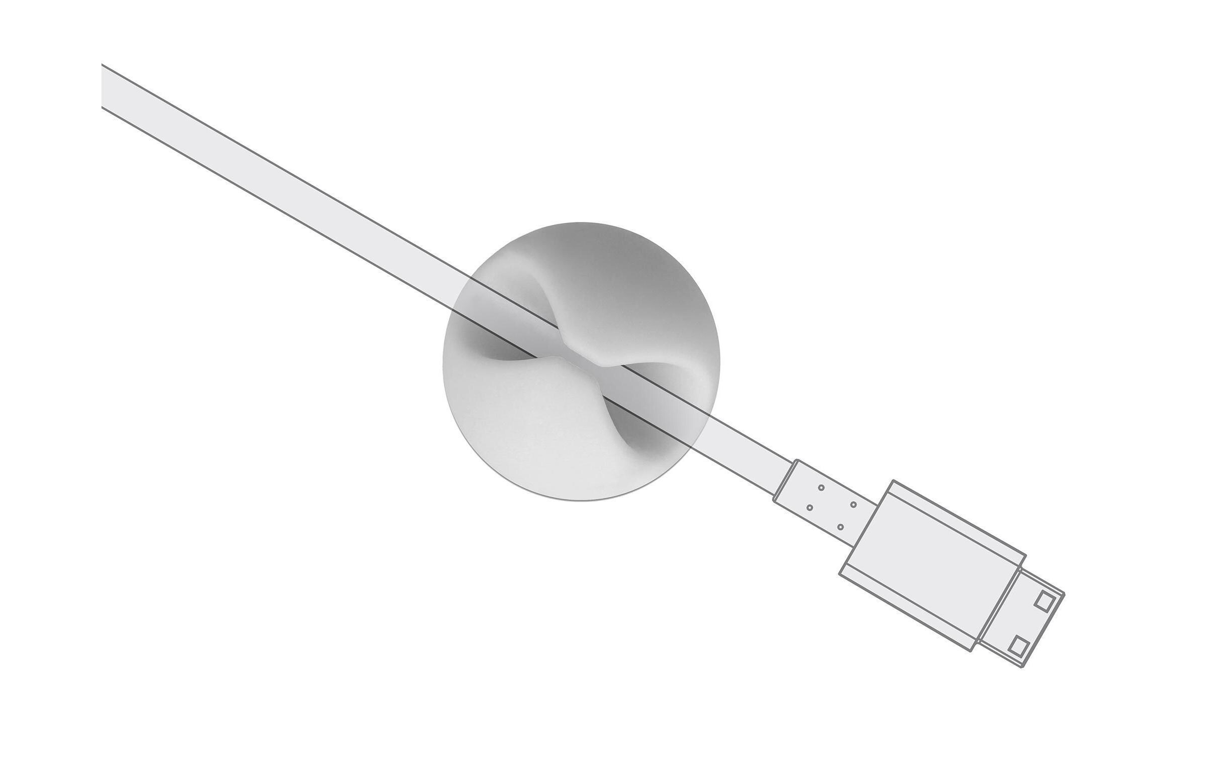 Delock Kabelhalter 6.5 mm 2x3 Stück, grau&weiss