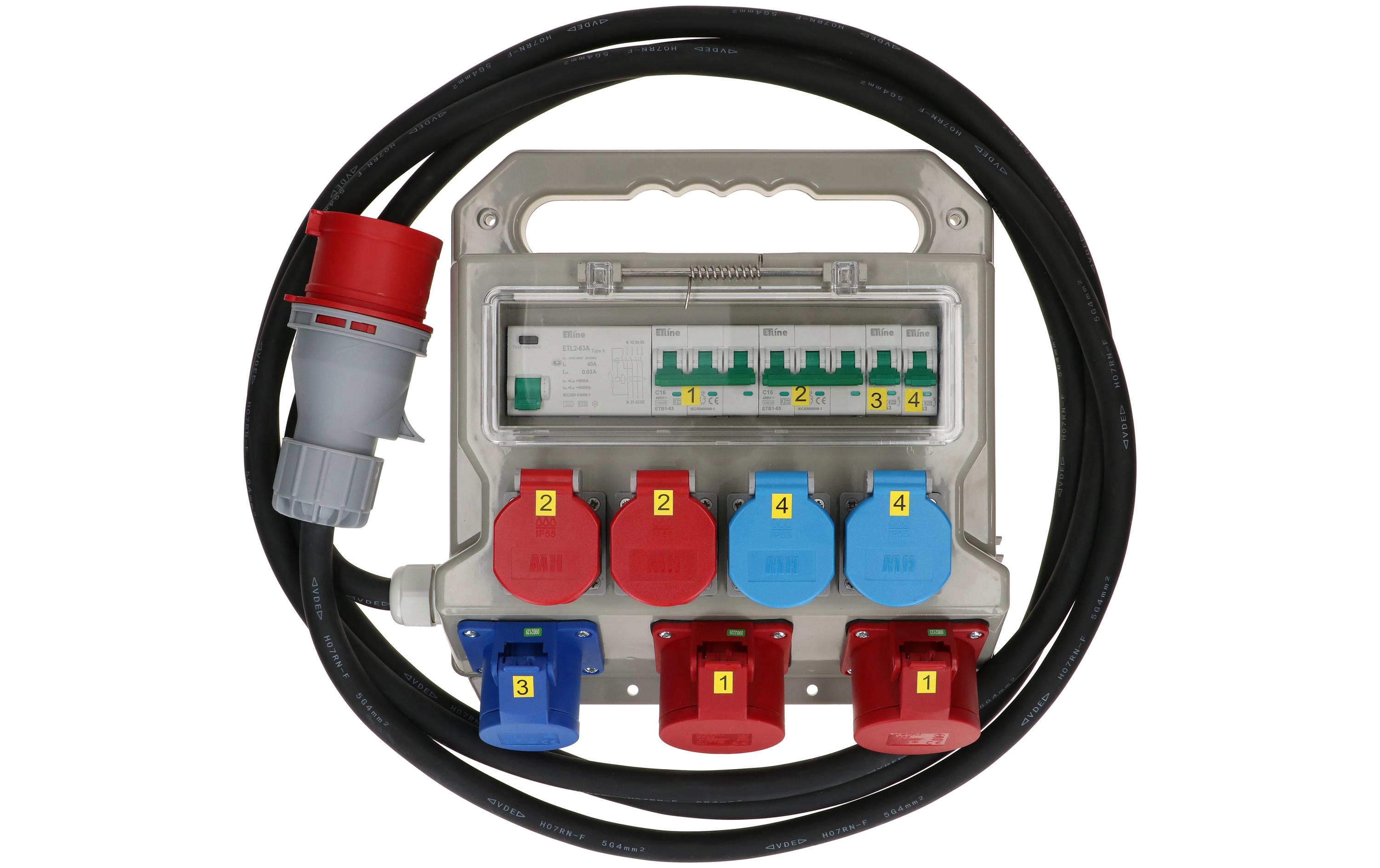 Max Hauri Baustromverteiler CEE32, T25, T23 FI/LS, IP44