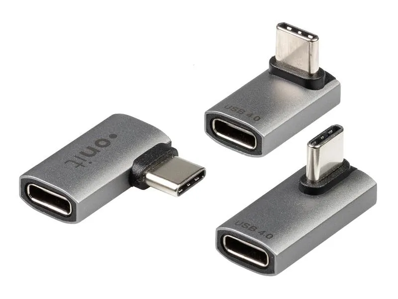 onit USB-Adapter gewinkelt USB-C Stecker - USB-C Buchse, 3-teilig