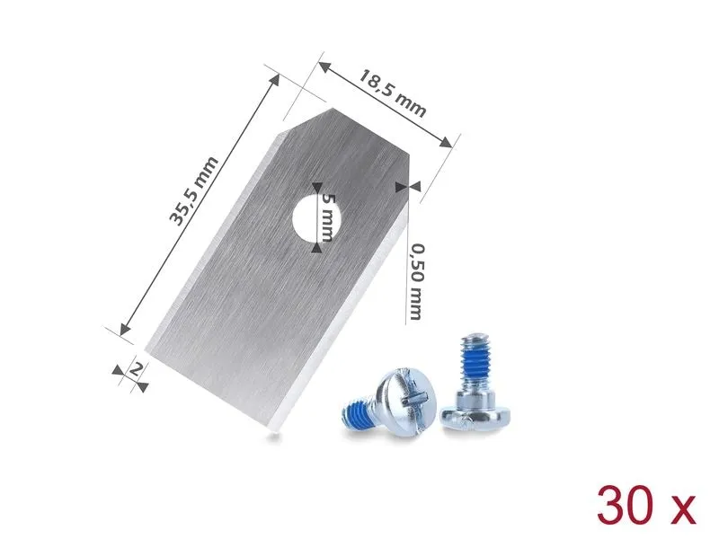 Delock Mähroboter Ersatzmesser Edelstahl 0.5 mm 30 Stück Delock Mähroboter Ersatzmesser Edelstahl 0.5 mm 30 Stück