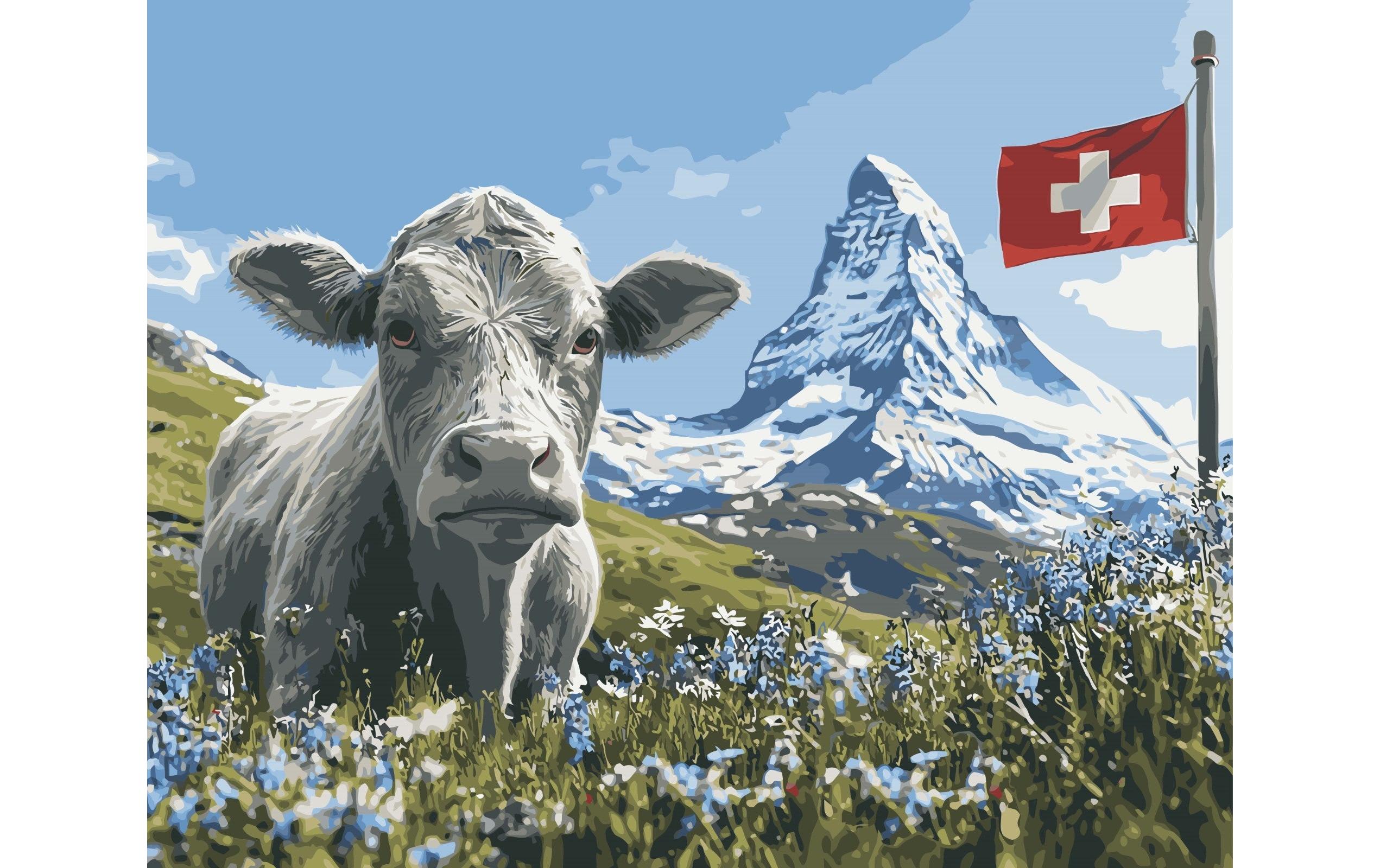 Colorelle Malen nach Zahlen Matterhorn mit Kuh auf der Weide Colorelle Malen nach Zahlen Matterhorn mit Kuh auf der Weide