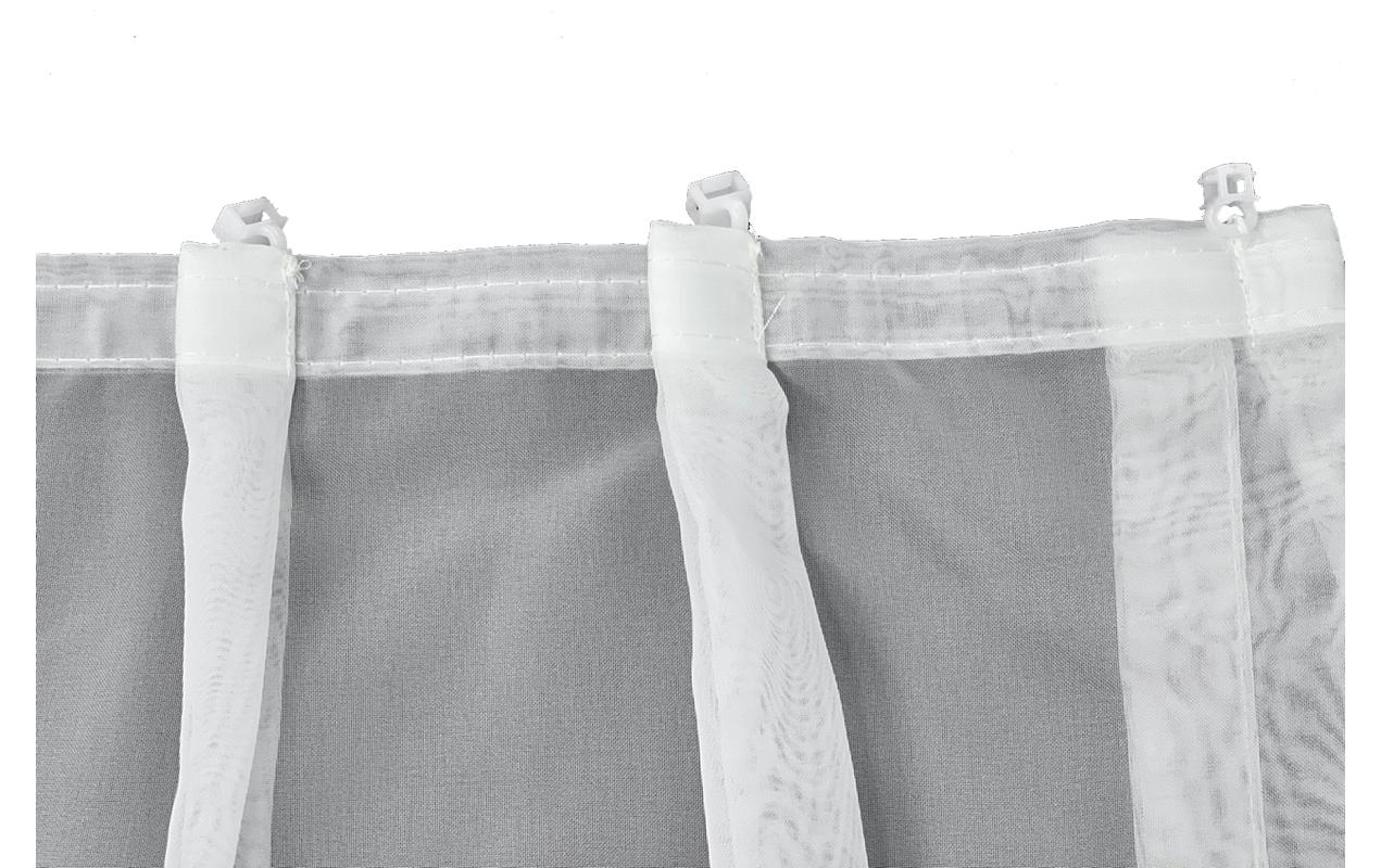Hubatka Tagvorhang Volie mit Gleitern 200 cm x 240 cm, Weiss