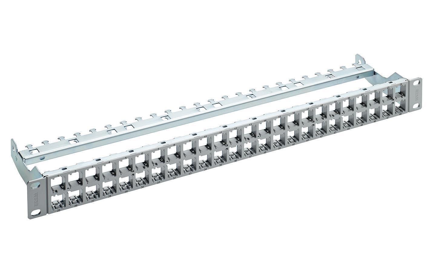 R&M Patchpanel 48 Port Cat 6A 1HE 19 HD ELISO ungeschirmt, leer R&M Patchpanel 48 Port Cat 6A 1HE 19 HD ELISO ungeschirmt, leer