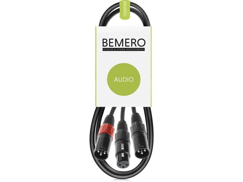 Bemero BAC4043-75BK XLRf - 2x XLRm 0.75m 0.75 m, Schwarz Bemero BAC4043-75BK XLRf - 2x XLRm 0.75m 0.75 m, Schwarz