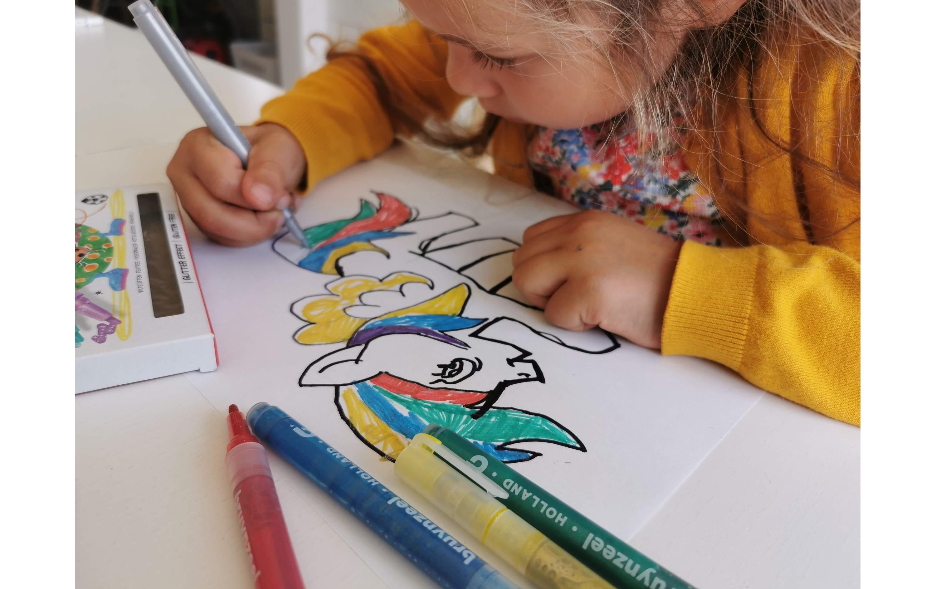 Bruynzeel Filzstift Glitzer für Kinder, 6 Stück