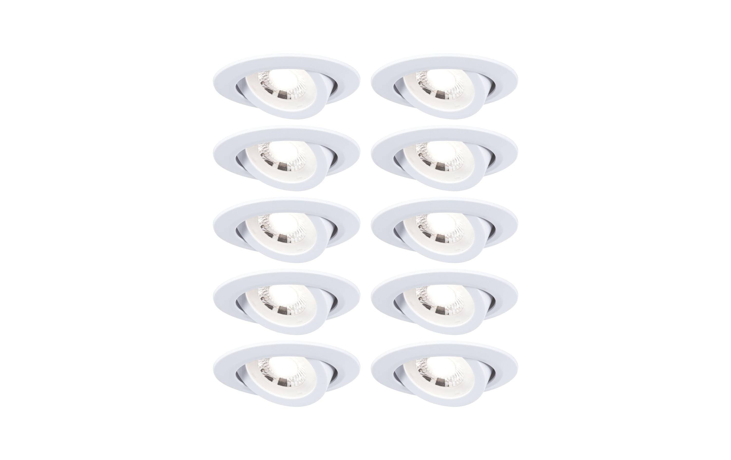 Paulmann Einbauleuchte LED 10er-Set schwenkbar rund 82 mm Paulmann Einbauleuchte LED 10er-Set schwenkbar rund 82 mm