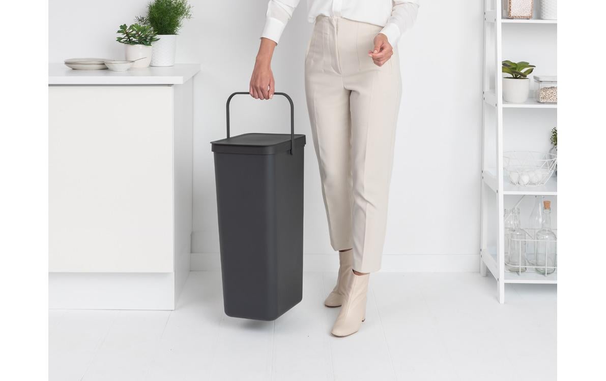 Brabantia Recyclingbehälter Sort & Go 40 l, Dunkelgrau