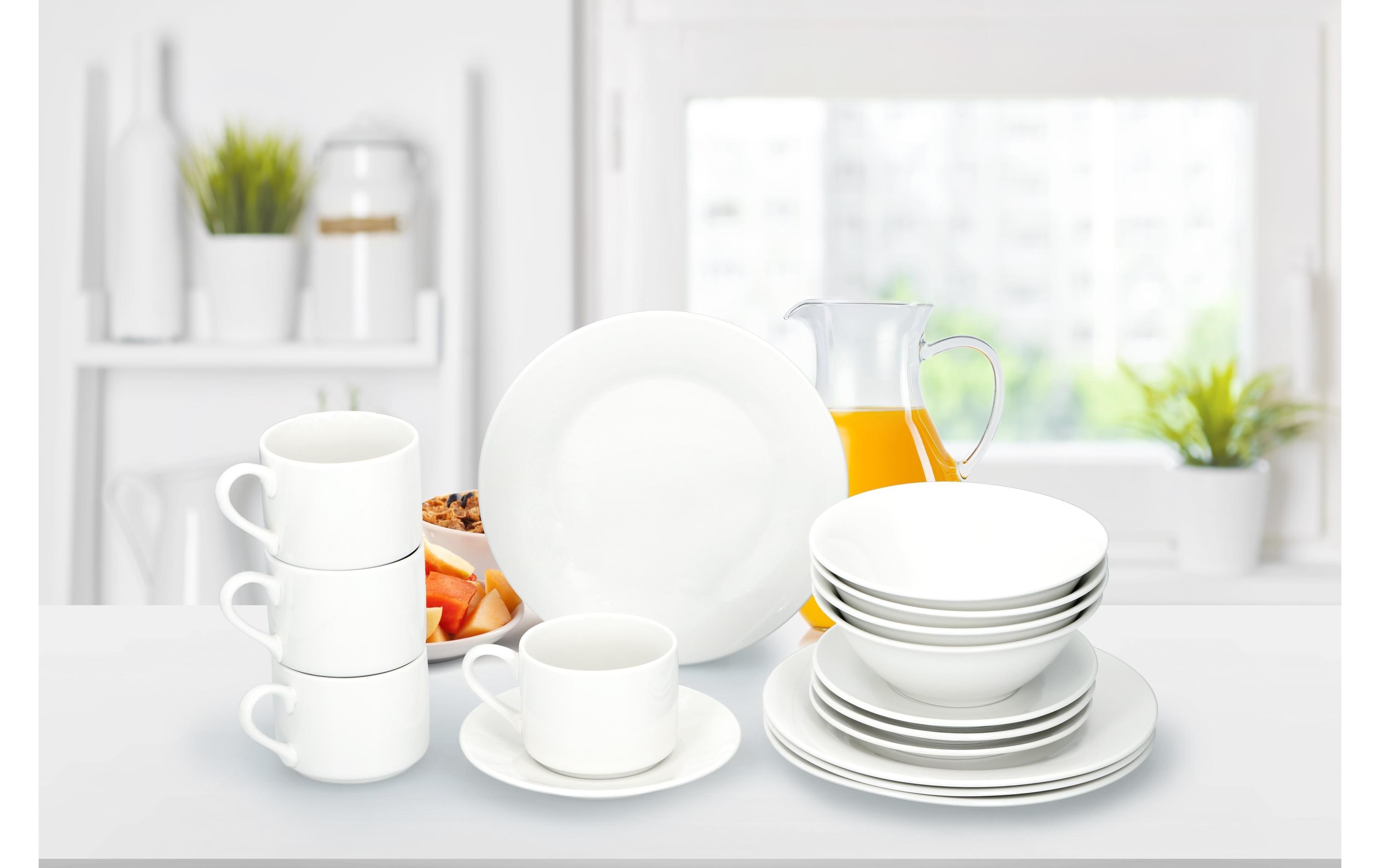 alpina Geschirrset Weiss, 16-teilig