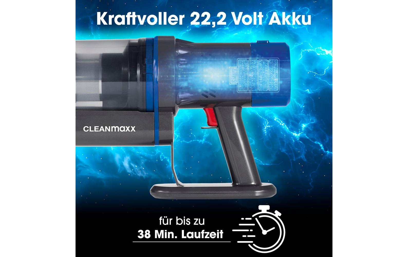 CLEANmaxx Akku-Hand- und Stielsauger Grau / Blau