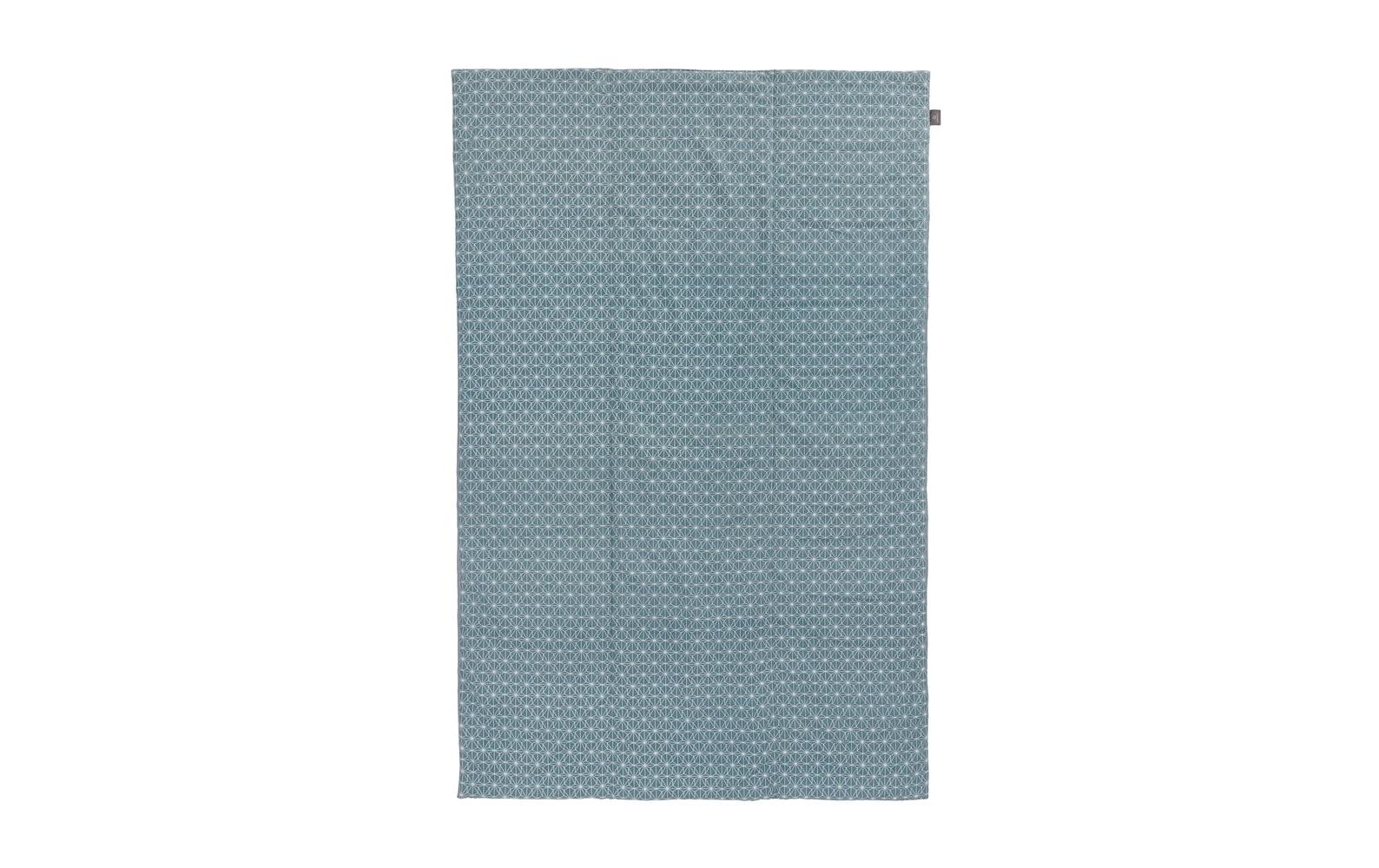 Urbanara Picknickdecke Mallur 130 x 190 cm - Taubenblau / Naturweiss
