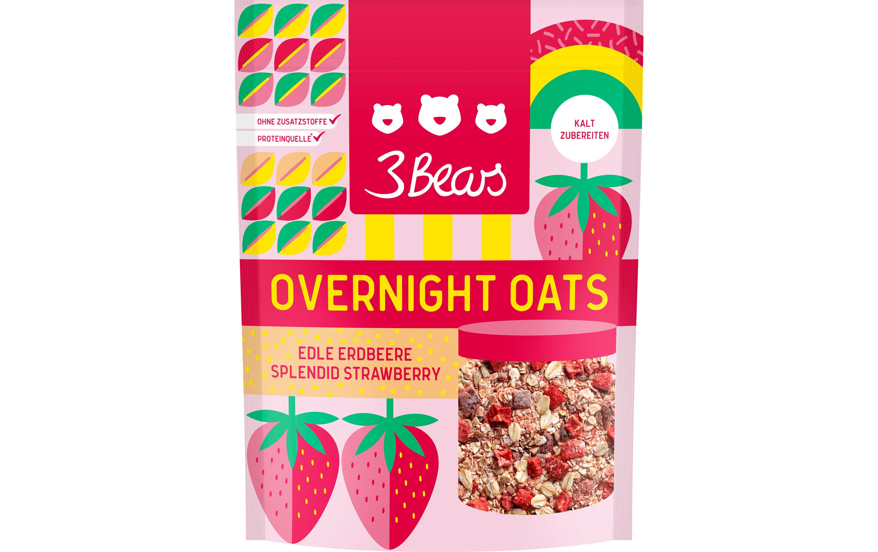 3Bears Overnight Oats – edle Erdbeere 400 g