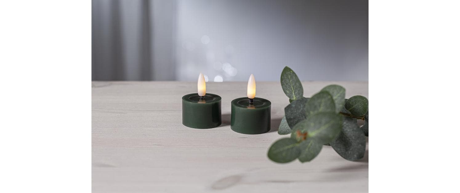 Star Trading LED Teelichter Set 2 Pack Flow 5 cm, Grün