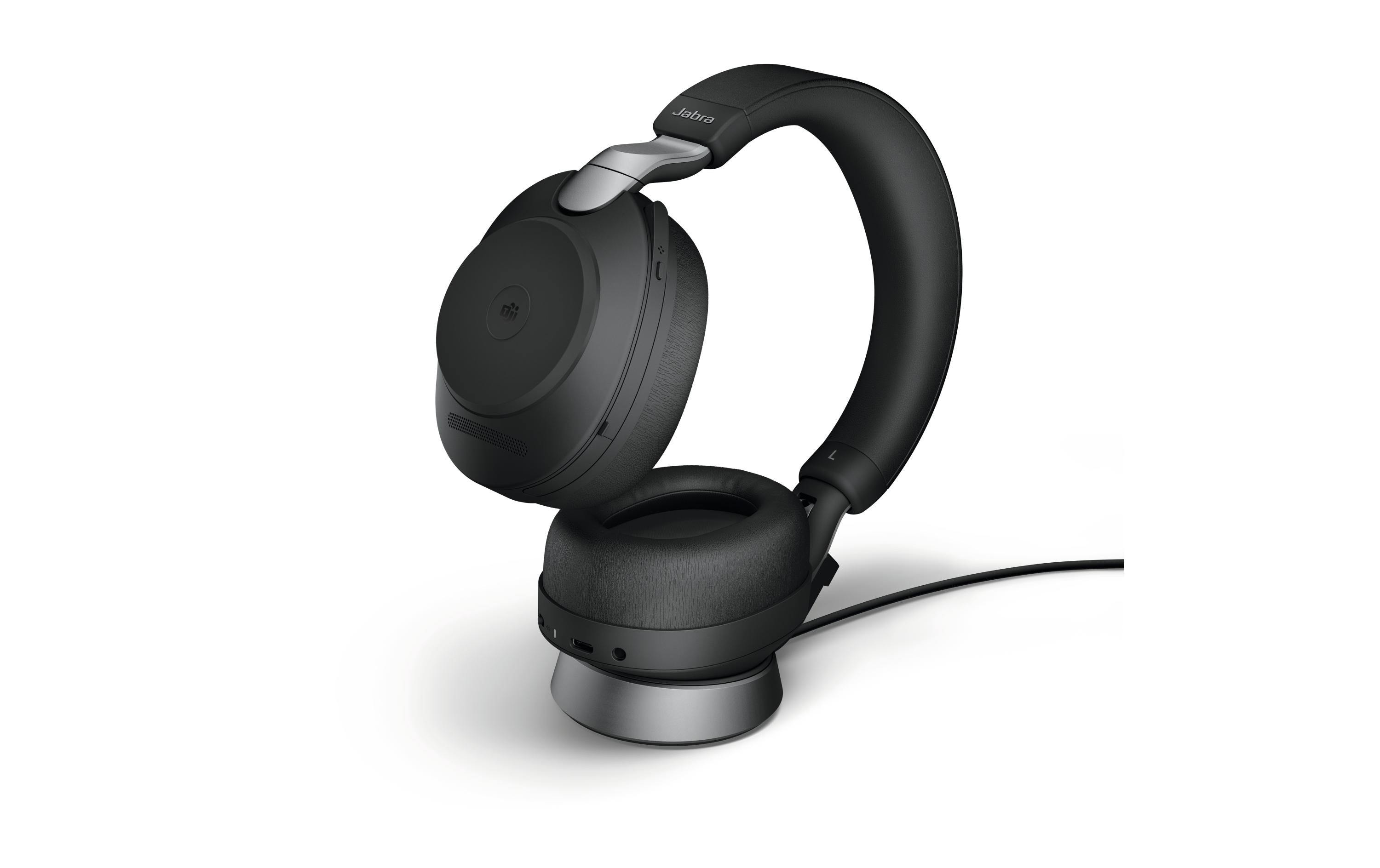 Jabra Headset Evolve2 85 Duo MS Schwarz, USB-A, inkl. Ladestation