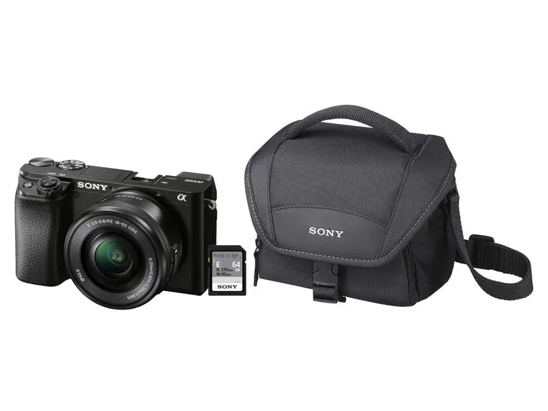 Sony Fotokamera Alpha 6100 16-50mm LCS-U11 SDXC Card Kit Schwarz Sony Fotokamera Alpha 6100 16-50mm LCS-U11 SDXC Card Kit Schwarz