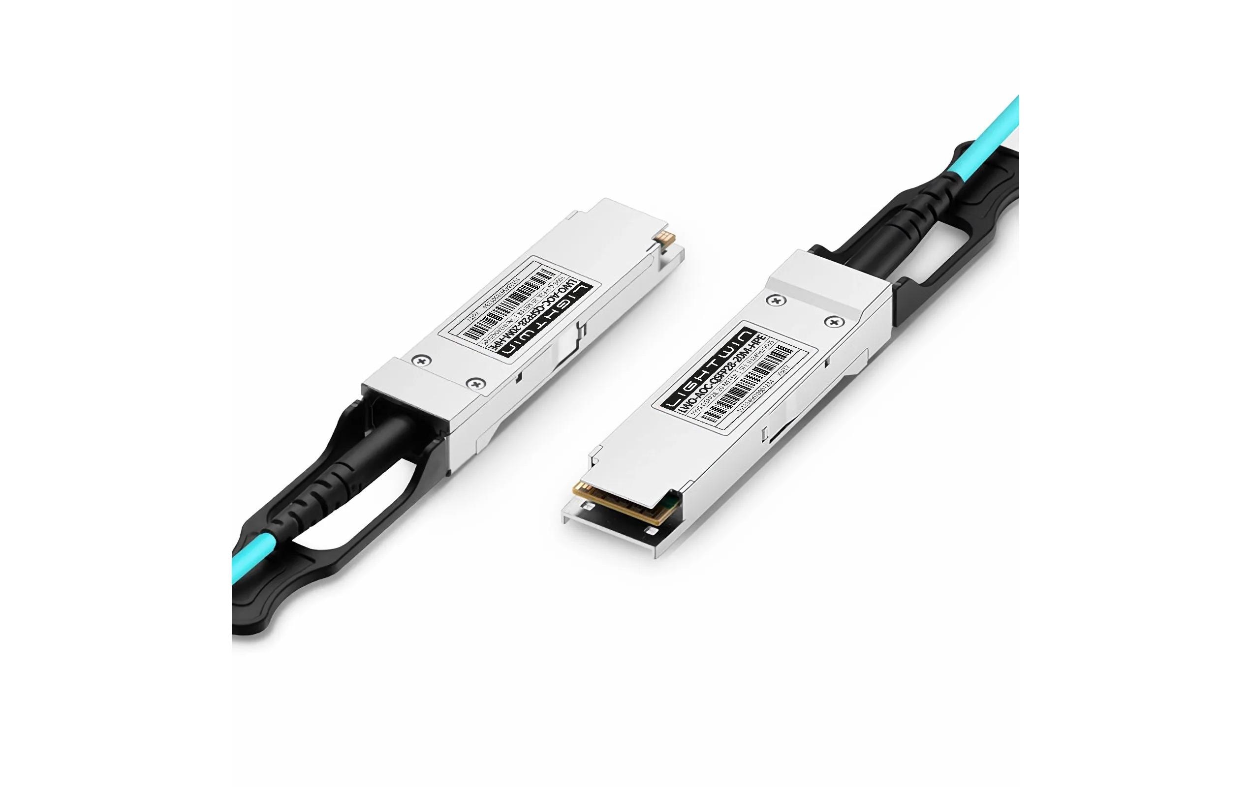 Lightwin Optics Active Optical Cable 100GBit HPE/Aruba QSFP28/QSFP28 20 m Lightwin Optics Active Optical Cable 100GBit HPE/Aruba QSFP28/QSFP28 20 m