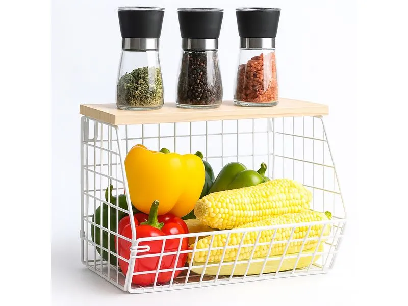 relaxdays Organizer Obstkorb Wandregal 21 x 30 cm Hellbraun/Weiss relaxdays Organizer Obstkorb Wandregal 21 x 30 cm Hellbraun/Weiss