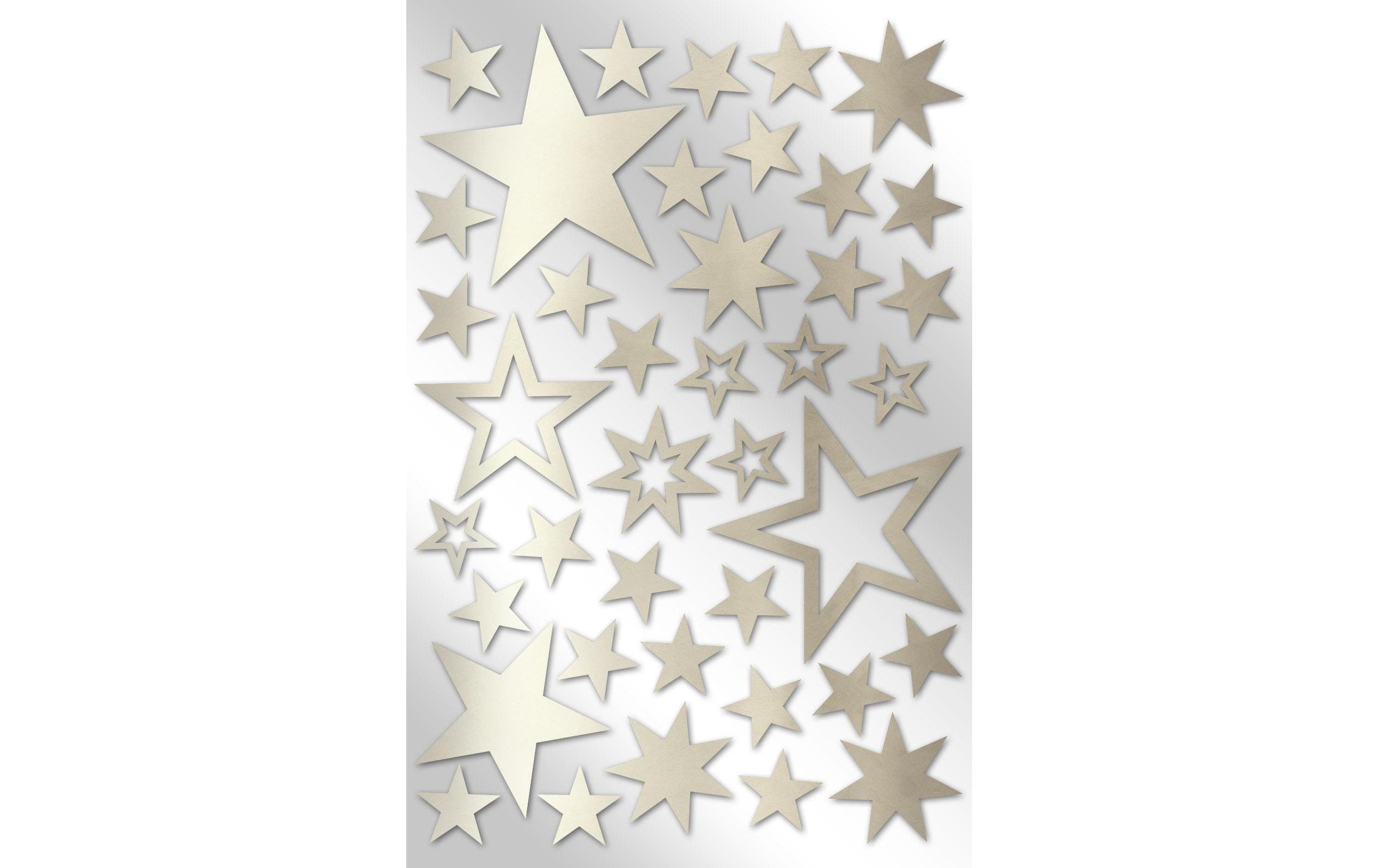 Braun + Company Weihnachtssticker Metallicsterne, Silber