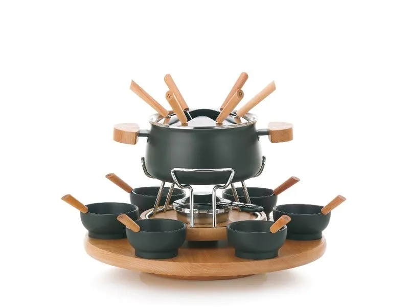Kela Fleischfondue-Set Natura 23 Teile, Schwarz Kela Fleischfondue-Set Natura 23 Teile, Schwarz