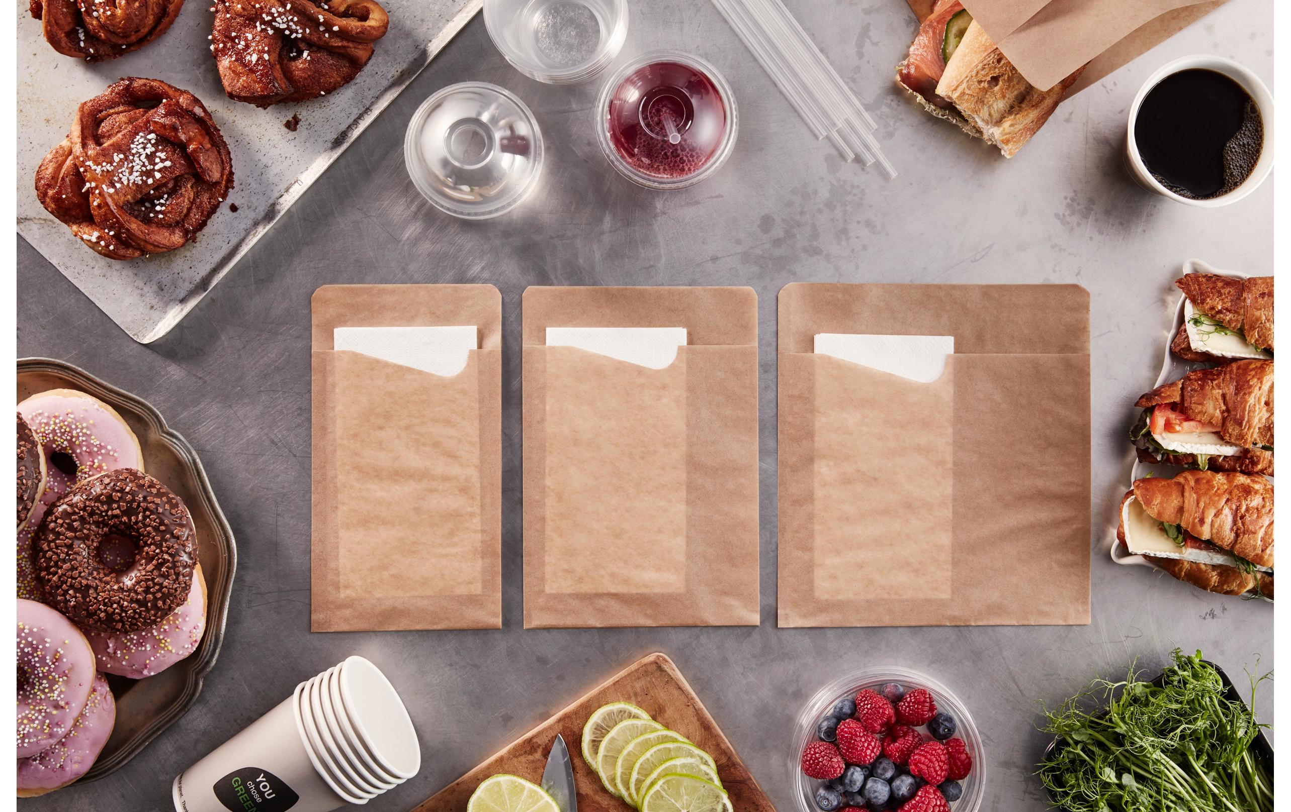 BioPak Snackserviette 11.3 cm x 210 mm, Weiss