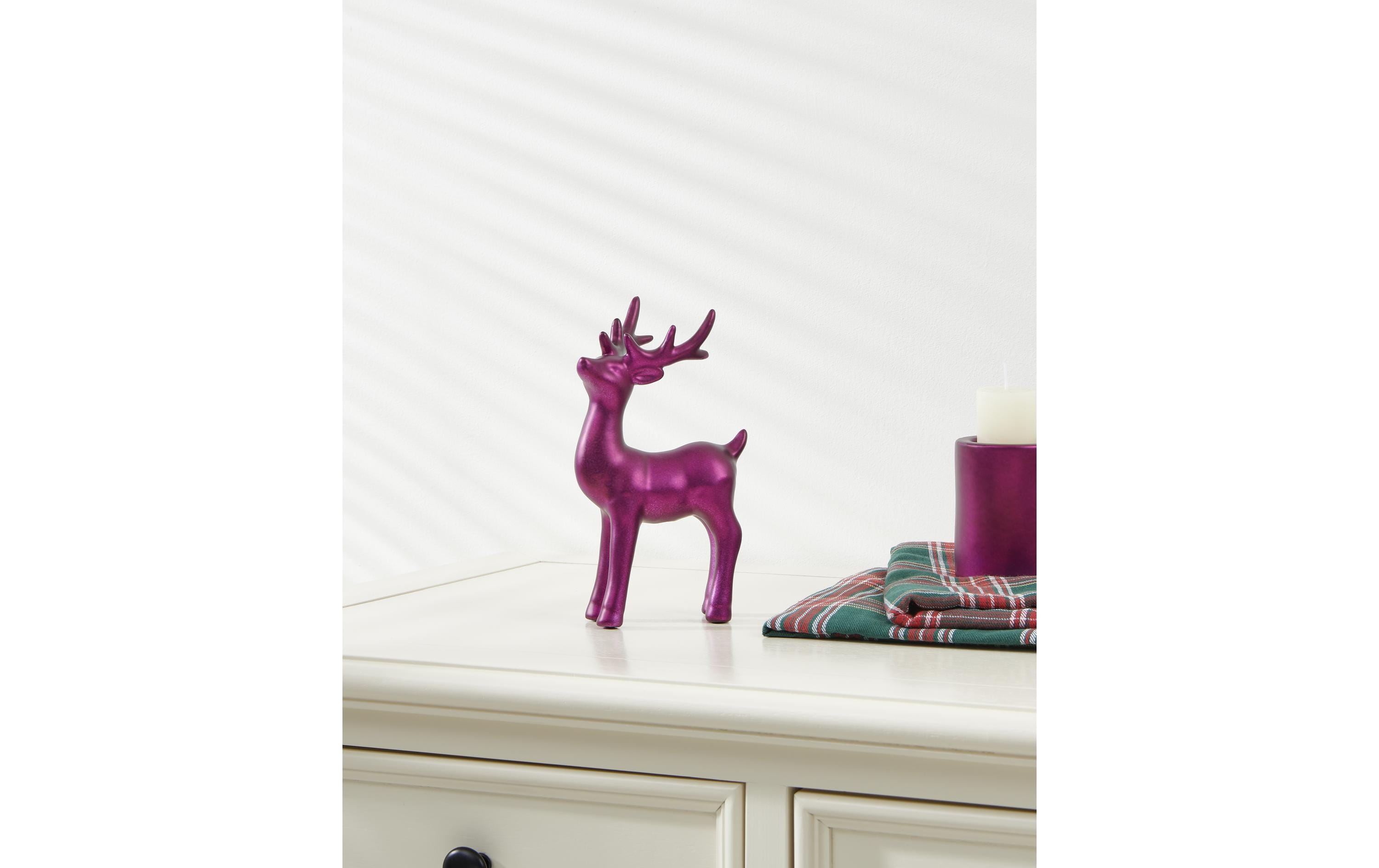 EGLO Weihnachtsfigur Hirsch Catacol Weihnachtsdeko, Dunkelpink