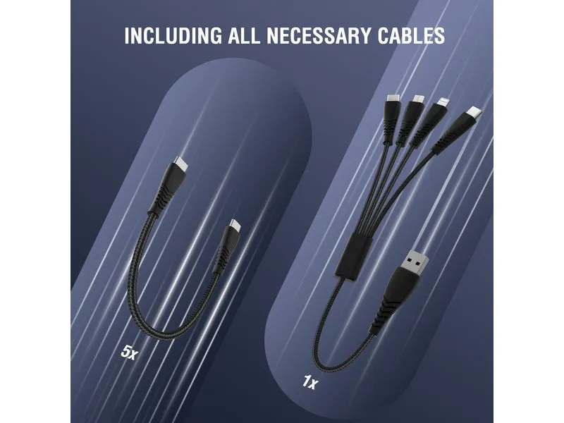 4smarts Ladestation Team 100W 5C/1A inkl. 6 Kabel 5x USB-C 1x USB-A 4smarts Ladestation Team 100W 5C/1A inkl. 6 Kabel 5x USB-C 1x USB-A