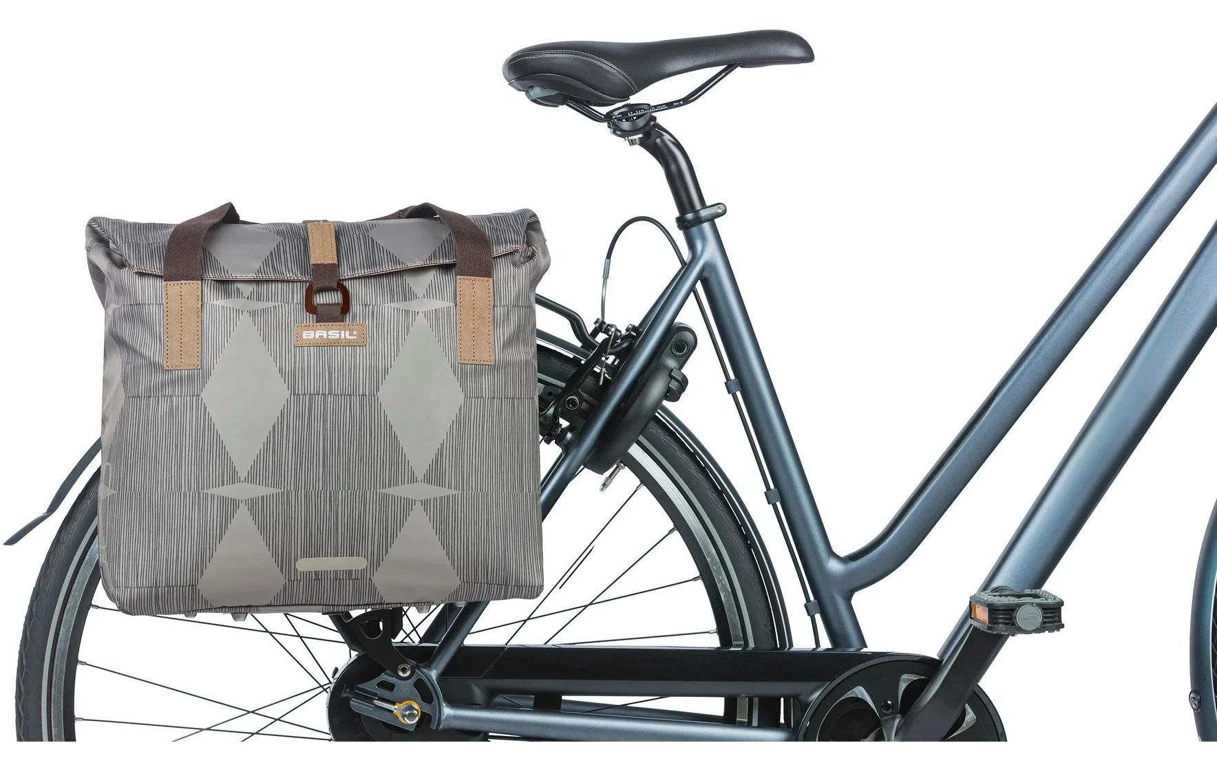 BASIL Gepäckträgertasche Elegance, 20-26 l, beige/grau