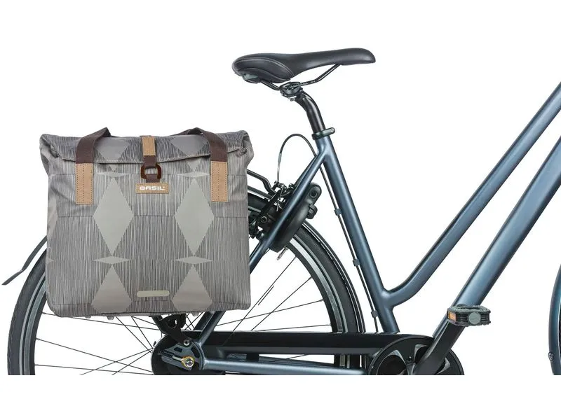 BASIL Gepäckträgertasche Elegance, 20-26 l, beige/grau
