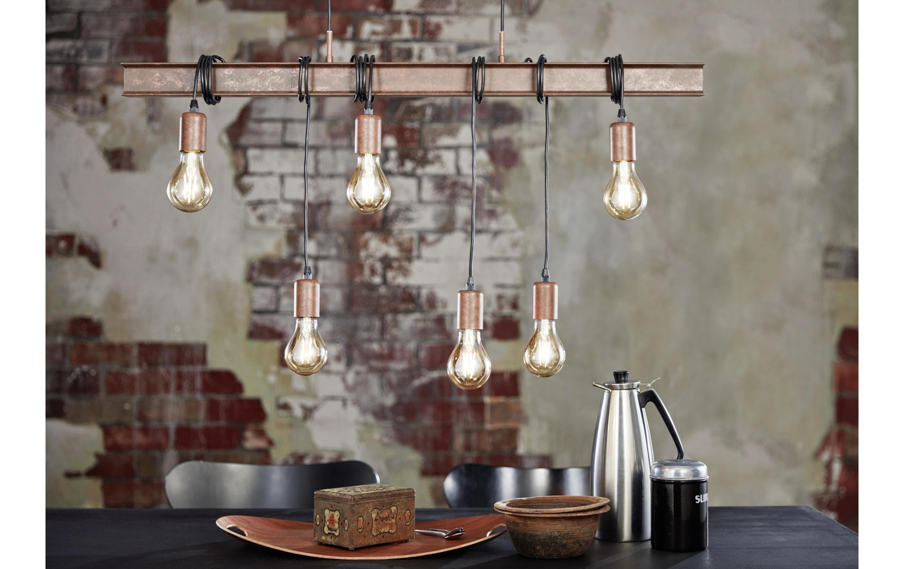 EGLO Leuchten Pendelleuchte TOWNSHEND 4 6x E27 Antik-Braun EGLO Leuchten Pendelleuchte TOWNSHEND 4 6x E27 Antik-Braun