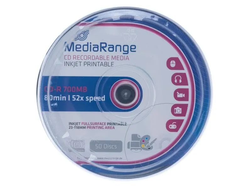 MediaRange CD-R Medien 700 MB, Spindel (50 Stück) MediaRange CD-R Medien 700 MB, Spindel (50 Stück)