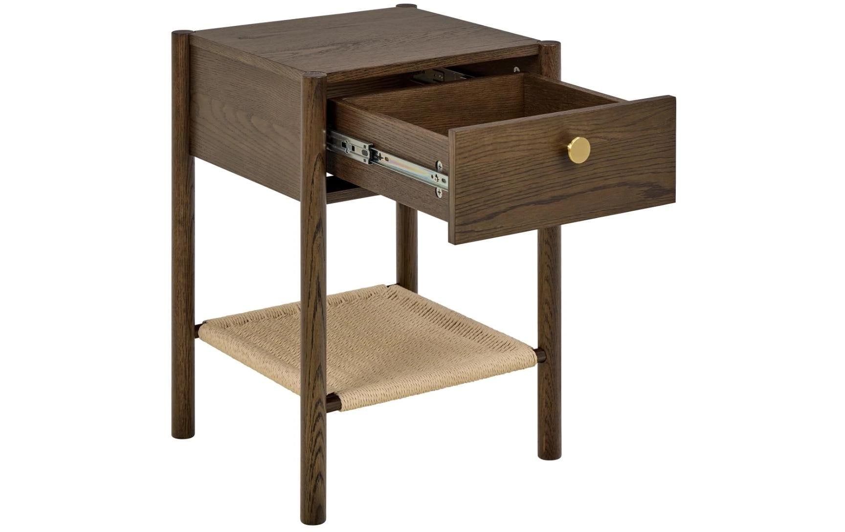 AC Design Nachttisch Monfort Dunkelbraun, 43.5 x 40 x 60 cm