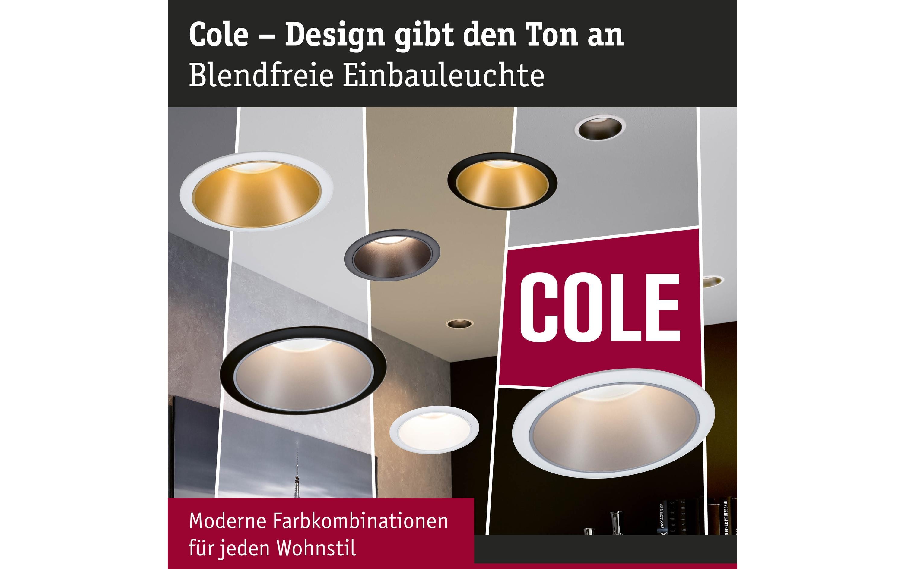 Paulmann Einbauleuchte LED Cole Coin 3er-Set Schwarz Paulmann Einbauleuchte LED Cole Coin 3er-Set Schwarz