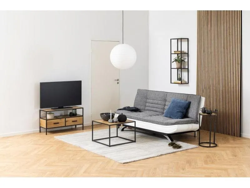 AC Design Regal Seaford 24 x 37 x 108 cm, Nature/Schwarz