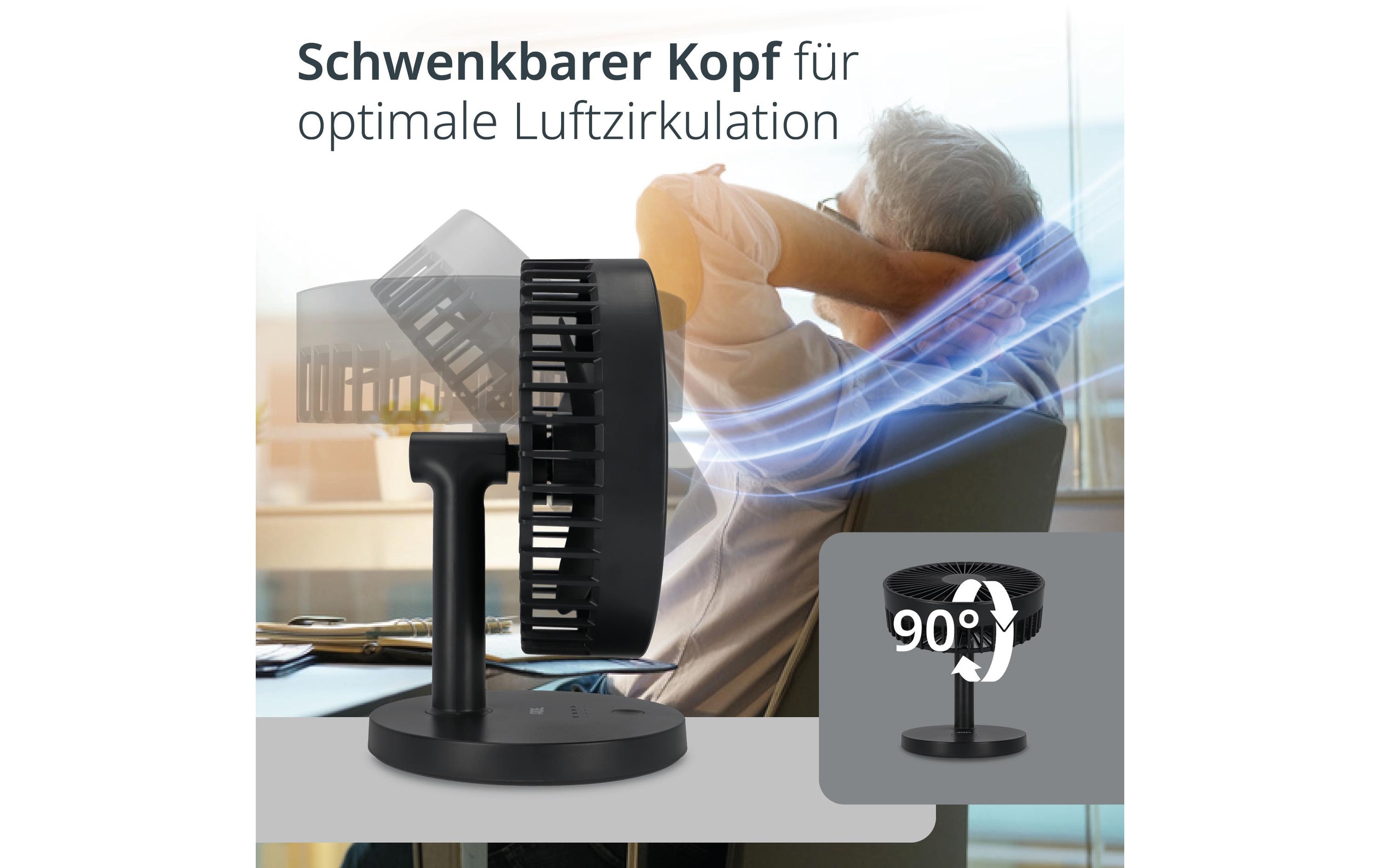 ADE Tischventilator kabellos Anthrazit