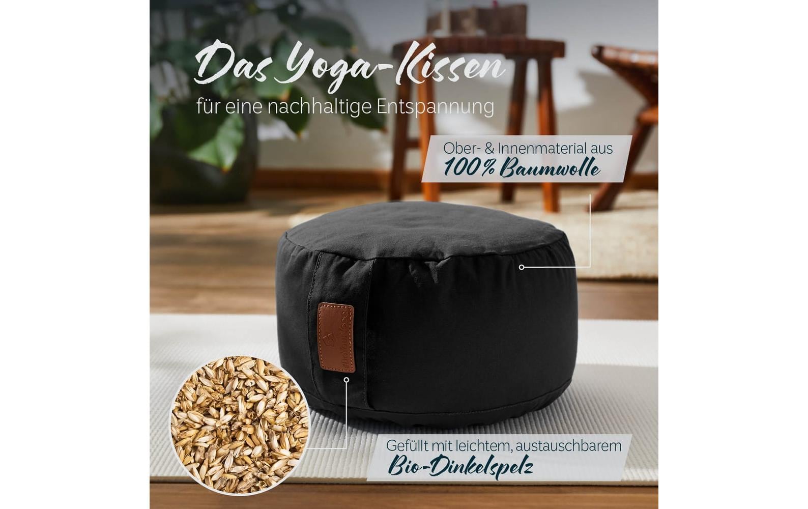 DoYourYoga Yoga-Kissen Vishnu Dinkelspelz, Schwarz DoYourYoga Yoga-Kissen Vishnu Dinkelspelz, Schwarz