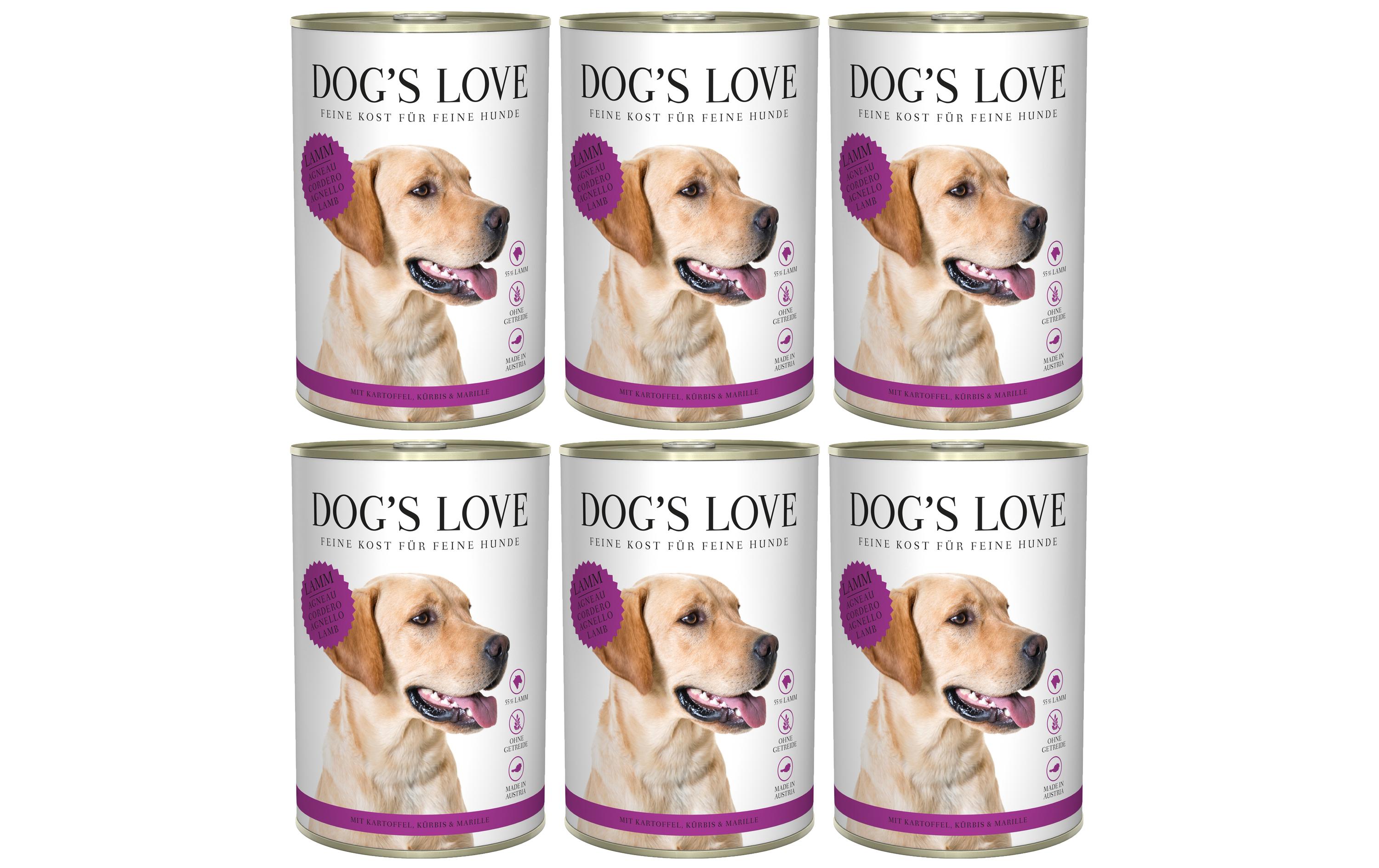 Dog's Love Nassfutter Adult Lamm, 6 x 400 g