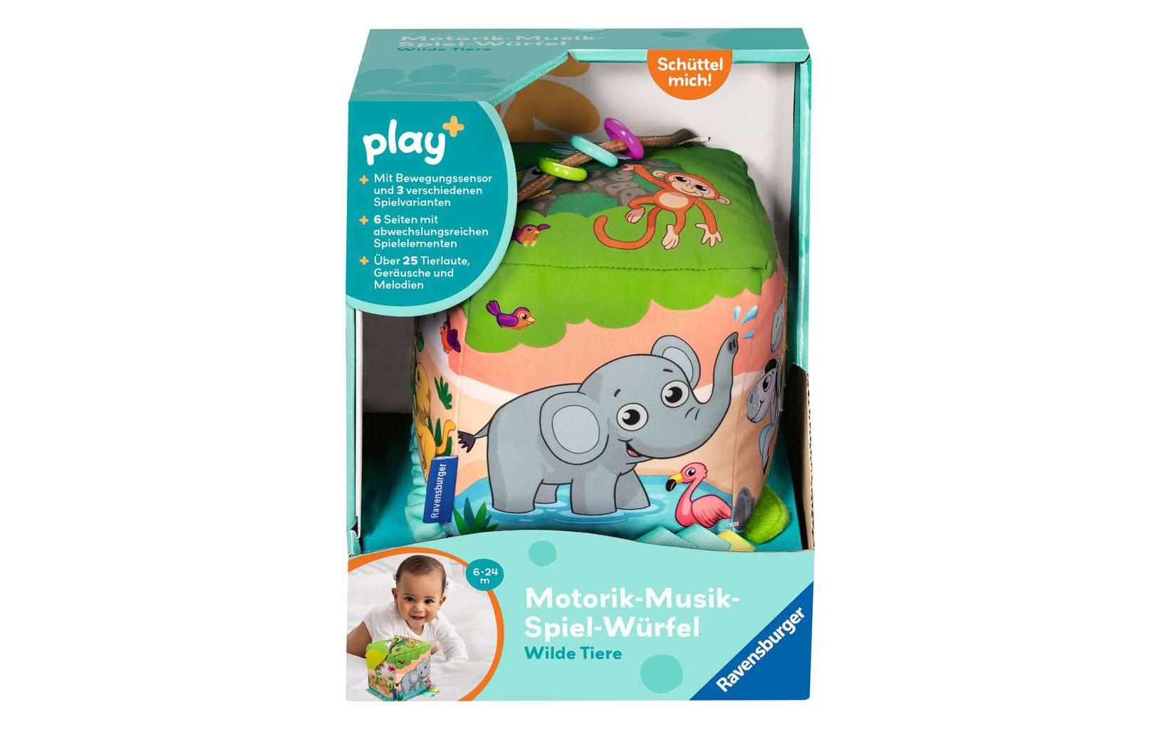 play+ Motorik-Musik-Spiel-Würfel: Wilde Tiere