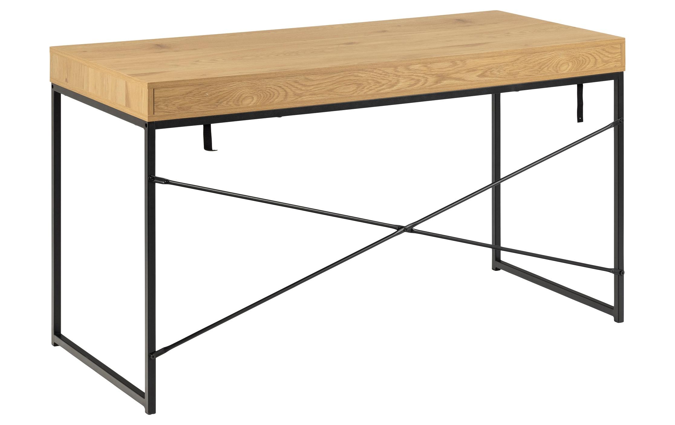 AC Design Tisch Seaford, Schwarz matt / Wildeiche matt