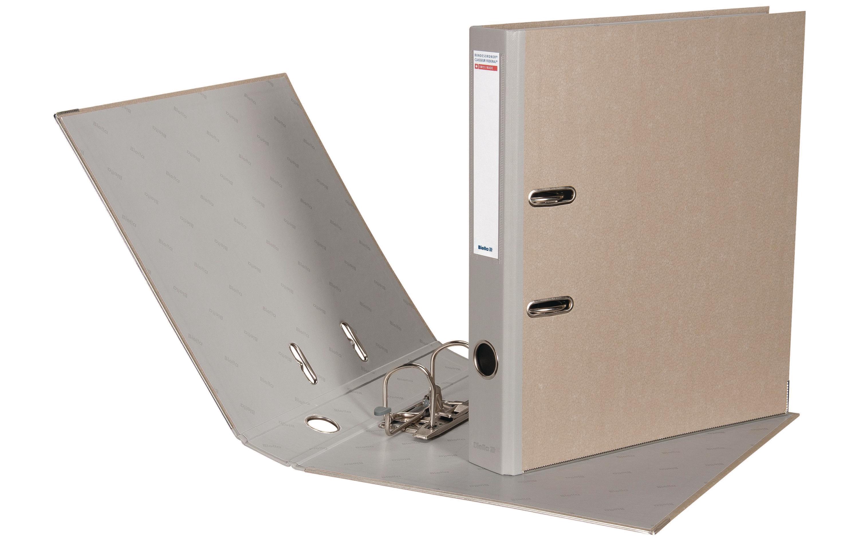 Biella Bundesordner A4 4 cm, Beige/Grau